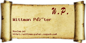 Wittman Péter névjegykártya