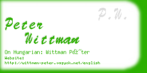 peter wittman business card